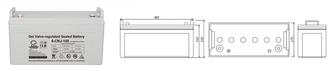 Batri geled 12V100AH