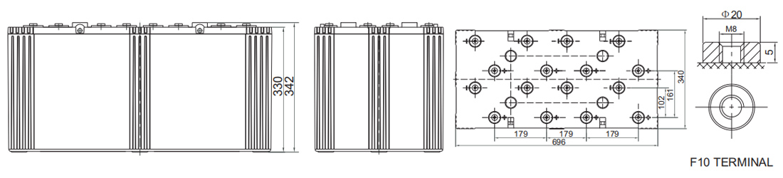 Batteria gelificata 2V2500AH